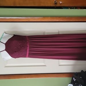 Bridesmaid dress. Burgundy.  David's Bridal.  Size 8.